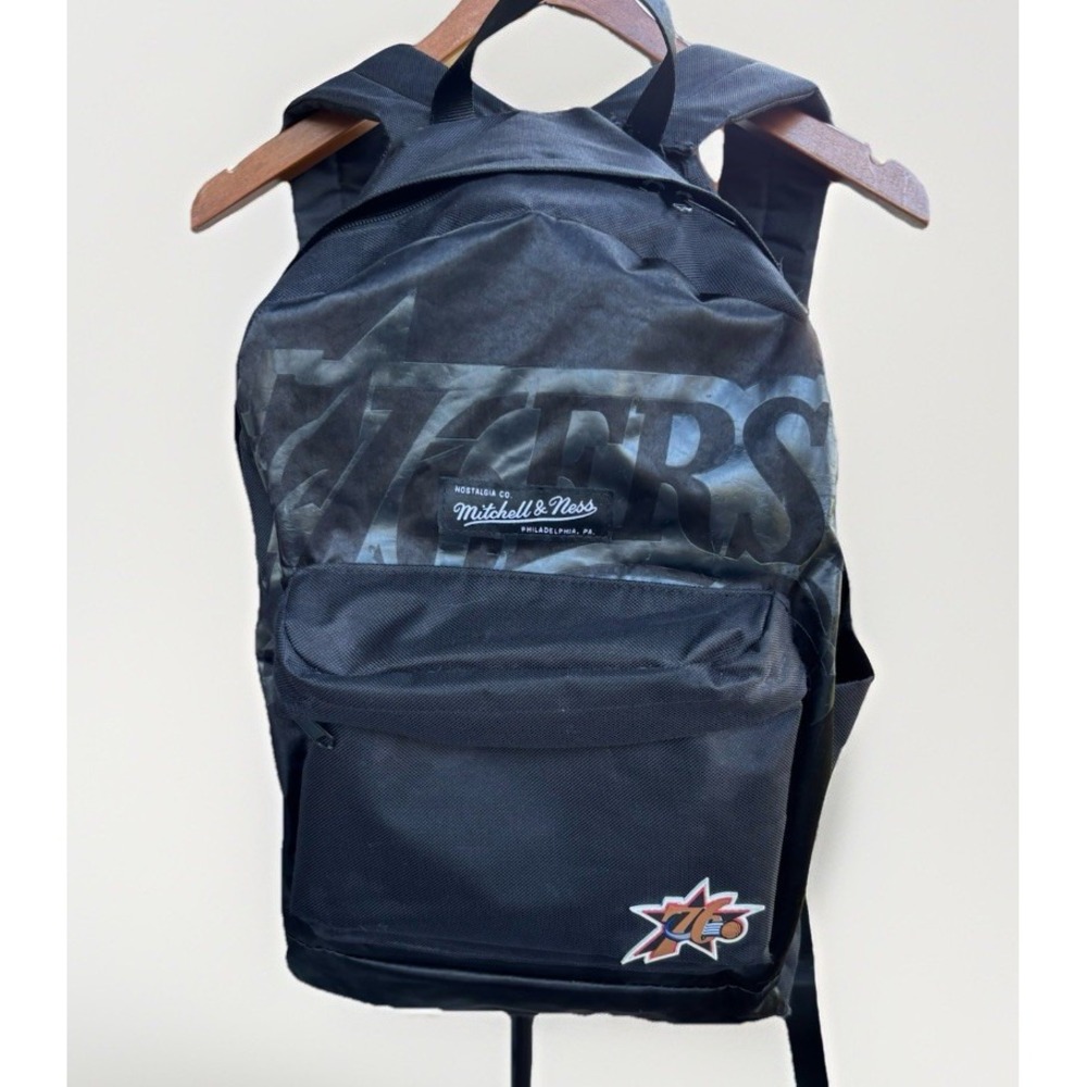 76ers‎ Team Backpack Mitchell And Ness Black Philadelphia Sixers Logo Bag
